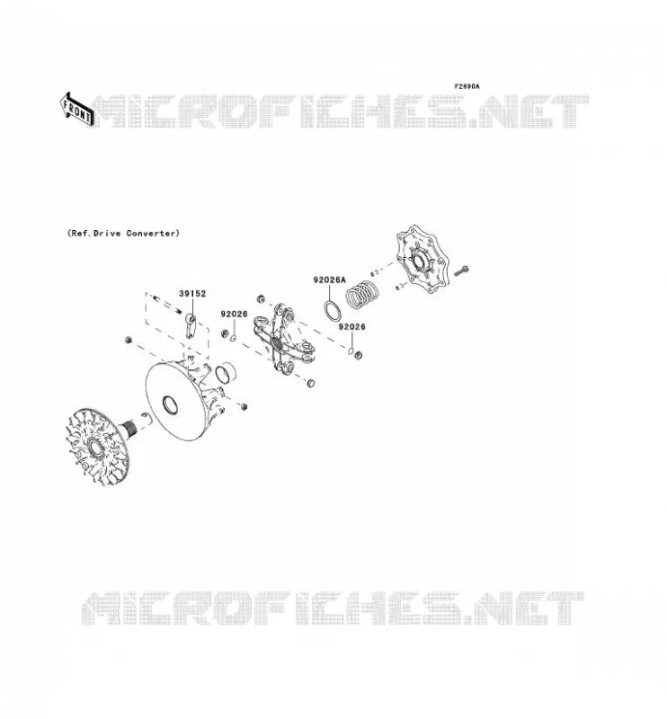 PIECE EN OPTION(CONVERTISSEUR) Kawasaki QUAD 650 2002 KVF650  KVF650-A1