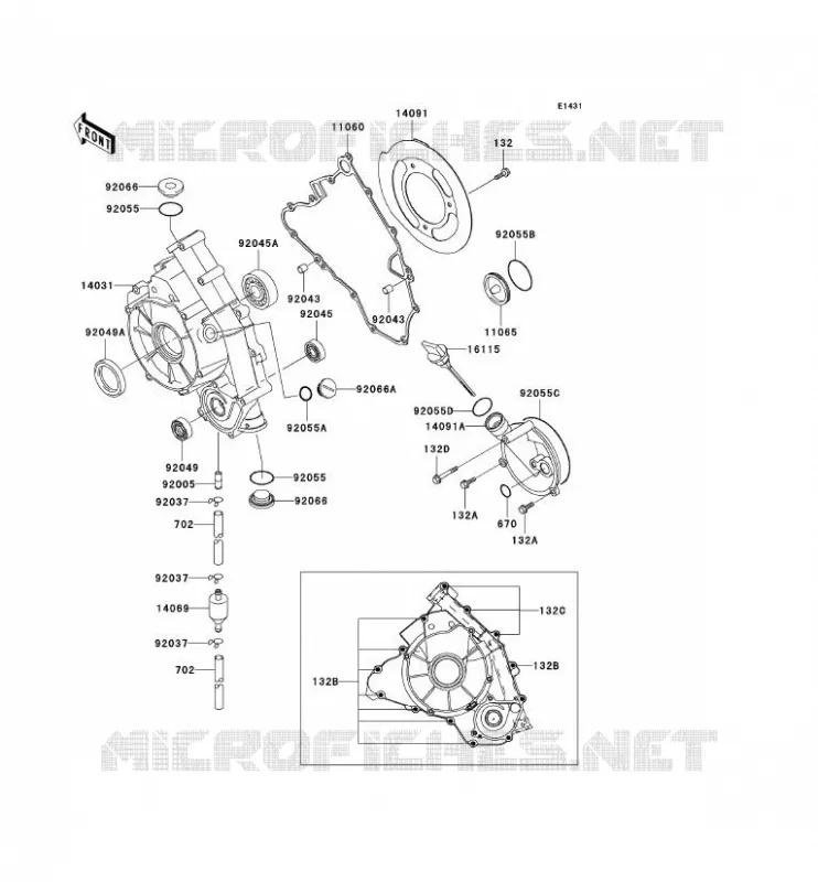 COUVERCLES MOTEUR Kawasaki QUAD 650 2002 KVF650  KVF650-A1