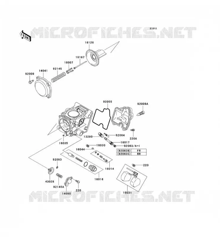 PI&Egrave;CES DE CARBURATEUR Kawasaki QUAD 650 2002 KVF650  KVF650-A1