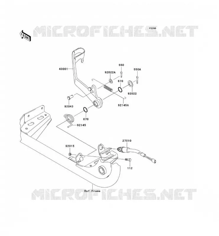 PEDALE DE FREIN Kawasaki QUAD 650 2003 KVF650 4X4  KVF650-A2