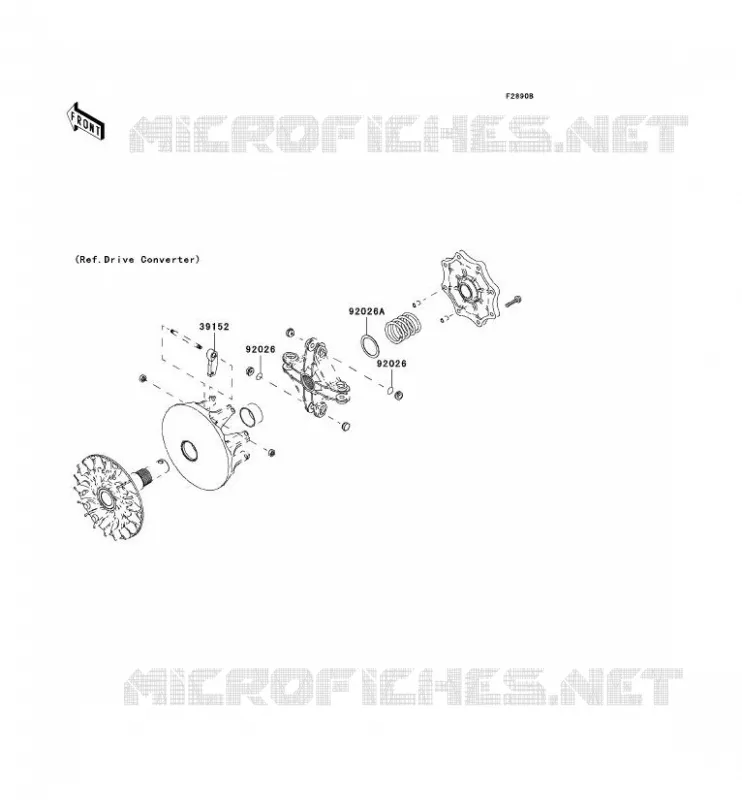 PIECE EN OPTION(CONVERTISSEUR) Kawasaki QUAD 650 2003 KVF650 4X4  KVF650-A2