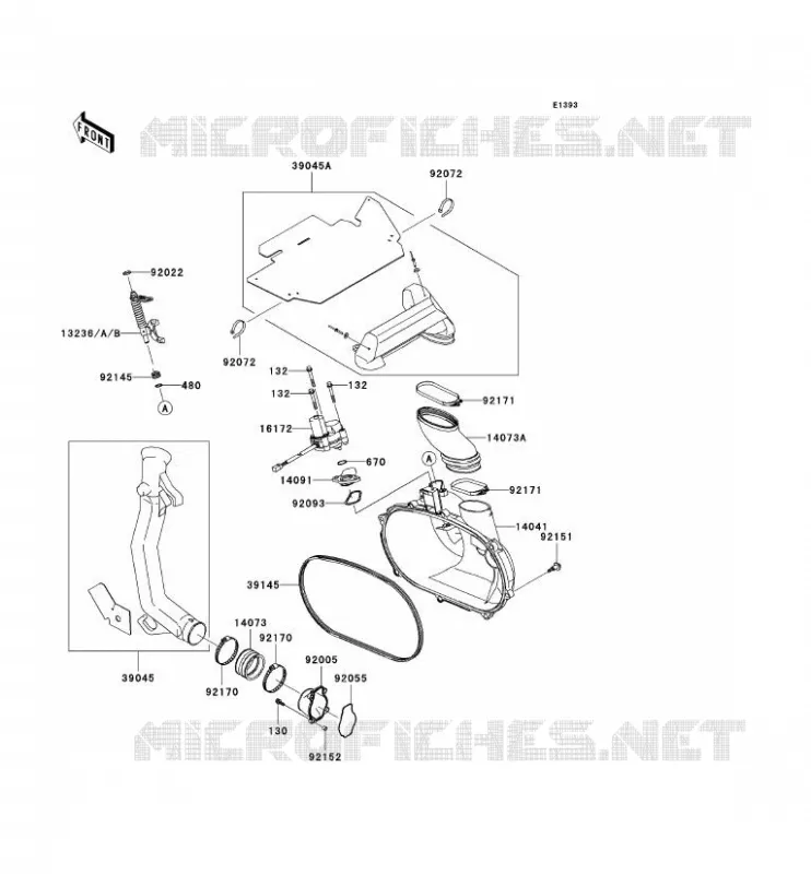 COUVERCLE CONVERTISSEUR/COURROIE Kawasaki QUAD 650 2003 KVF650 4X4  KVF650-A2