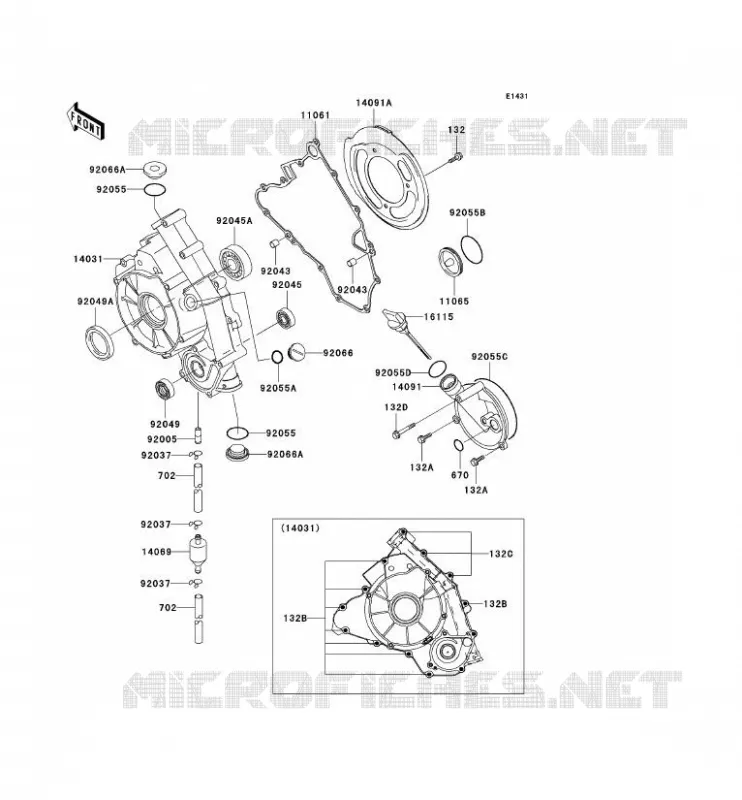 COUVERCLES MOTEUR Kawasaki QUAD 650 2003 KVF650 4X4  KVF650-A2