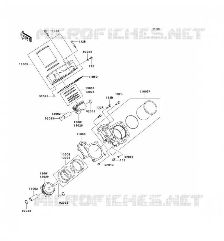 CYLINDRE/PISTON Kawasaki QUAD 650 2003 KVF650 4X4  KVF650-A2