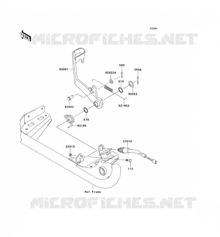 PEDALE DE FREIN Kawasaki QUAD 650 2003 KVF650 4X4  KVF650-A2