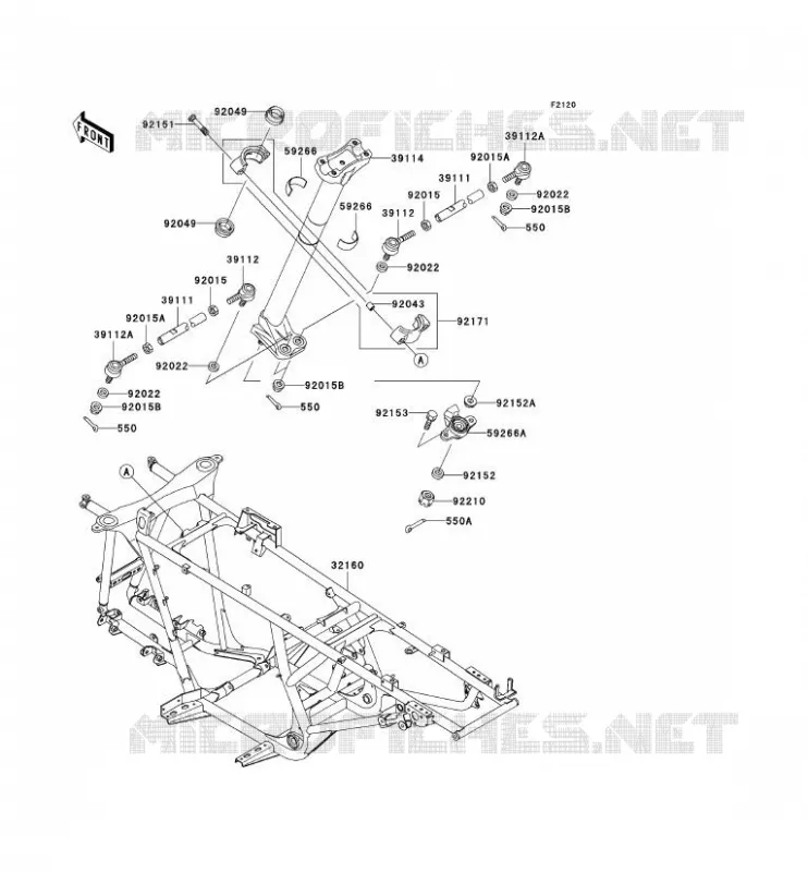 CH&Acirc;SSIS Kawasaki QUAD 650 2002 KVF650  KVF650-B1