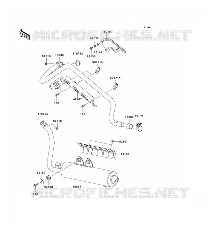 &Eacute;CHAPPEMENT Kawasaki QUAD 650 2003 KVF650 4X4  KVF650-B2
