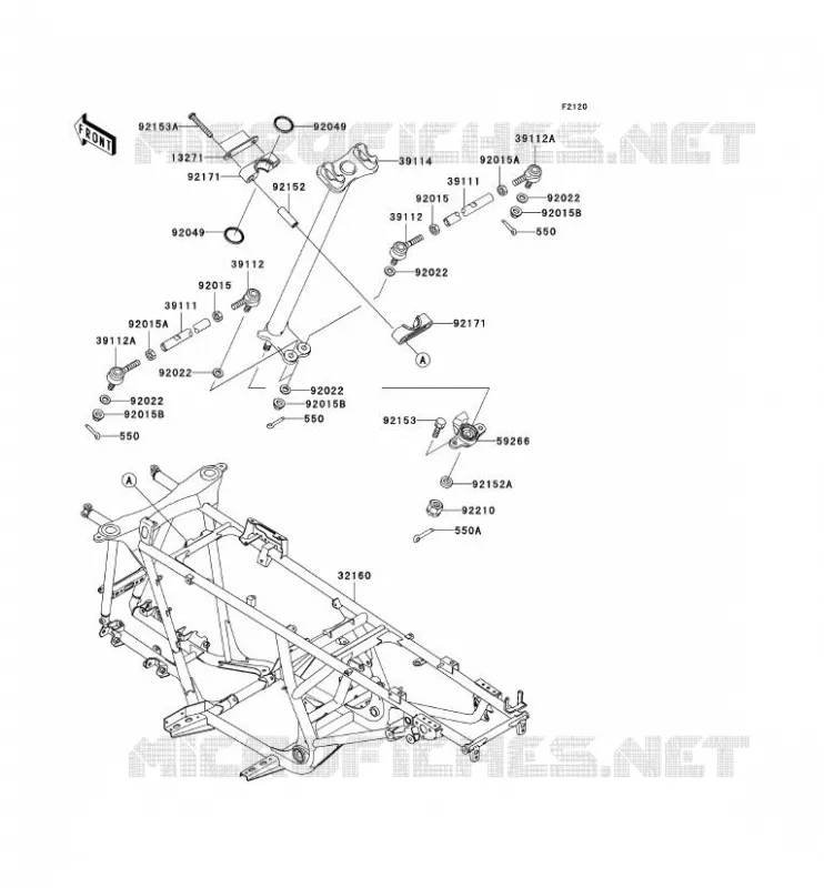 CH&Acirc;SSIS Kawasaki QUAD 650 2005 KVF650 4X4  KVF650-D1