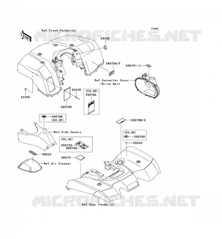 LABEL Kawasaki QUAD 650 2005 KVF650 4X4  KVF650-D1