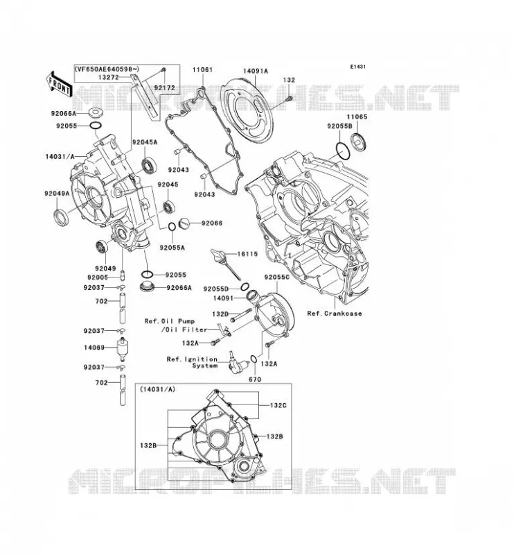 COUVERCLES MOTEUR Kawasaki QUAD 650 2006 KVF650 4X4  KVF650D6F
