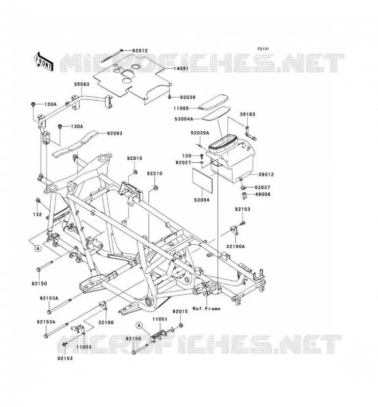 PIECE DE CADRE (COUVERTURE) Kawasaki QUAD 650 2006 KVF650 4X4  KVF650D6F