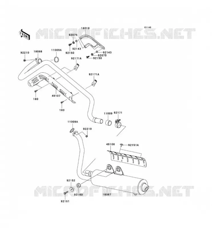 &Eacute;CHAPPEMENT Kawasaki QUAD 650 2006 KVF650 4X4  KVF650D6F