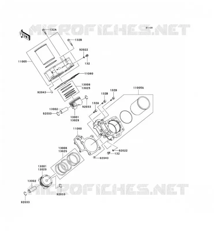 CYLINDRE/PISTON Kawasaki QUAD 650 2007 KVF650 4X4  KVF650D7F