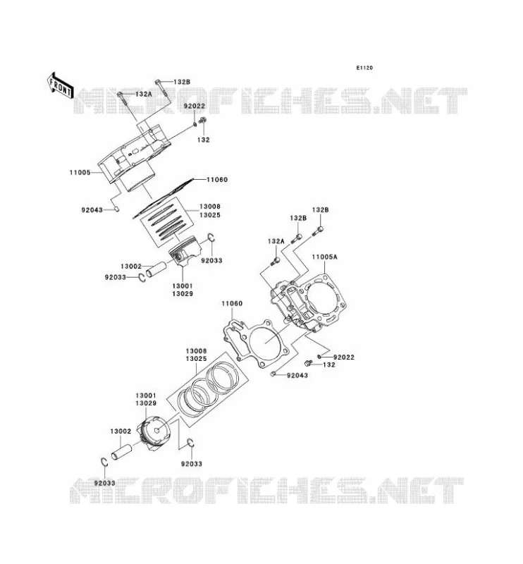 CYLINDRE/PISTON Kawasaki QUAD 650 2007 KVF650 4X4  KVF650D7F