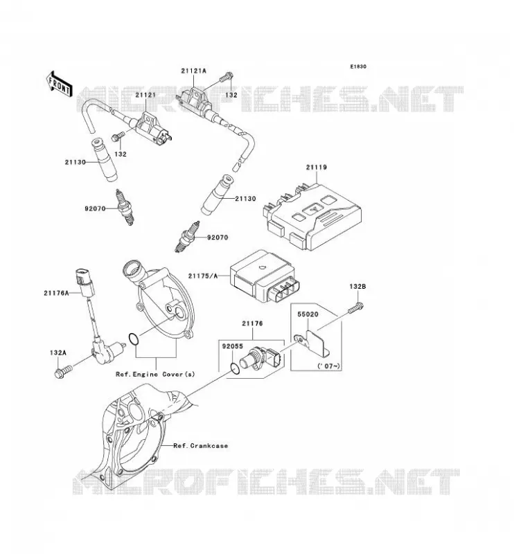 SYSTEME D&acute;ALLUMAGE Kawasaki QUAD 650 2007 KVF650 4X4  KVF650D7F