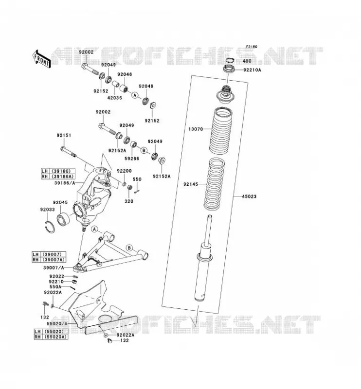 SUSPENSION Kawasaki QUAD 650 2007 KVF650 4X4  KVF650D7F