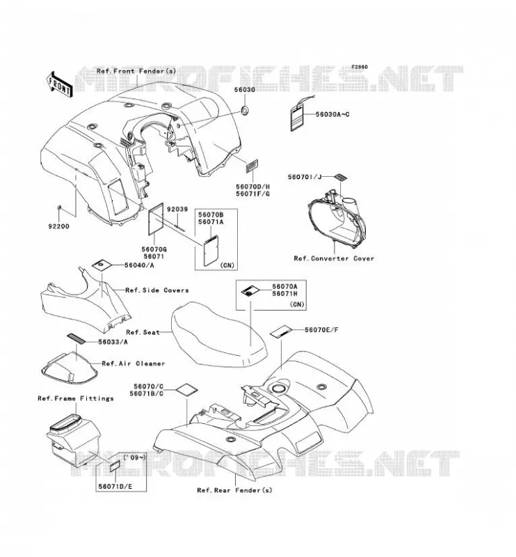 LABEL Kawasaki QUAD 650 2007 KVF650 4X4  KVF650D7F