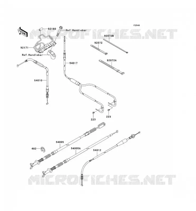 CABLES Kawasaki QUAD 650 2008 KVF650 4X4  KVF650D8F