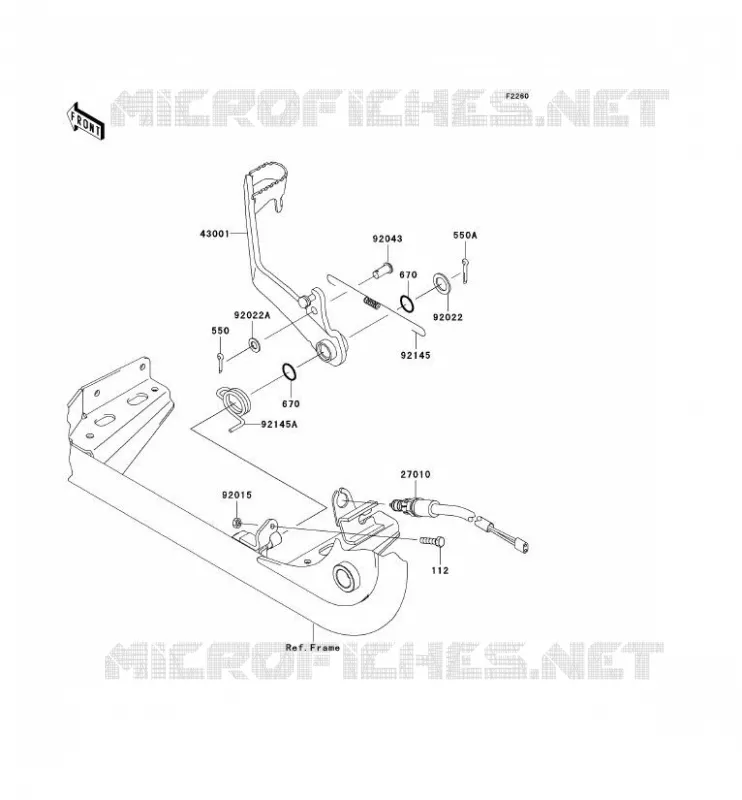 PEDALE DE FREIN Kawasaki QUAD 650 2008 KVF650 4X4  KVF650D8F