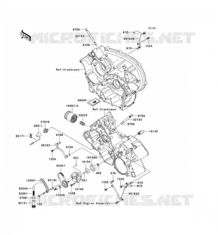 POMPE A HUILE/FILTRE &Agrave; HUILE Kawasaki QUAD 650 2008 KVF650 4X4  KVF650D8F