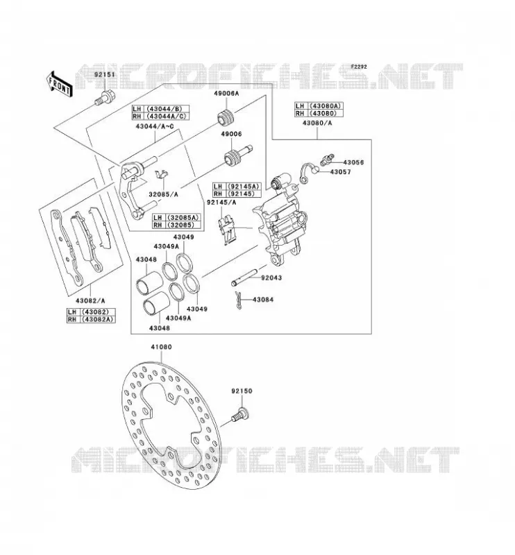 FREIN AVANT Kawasaki QUAD 650 2008 KVF650 4X4  KVF650D8F