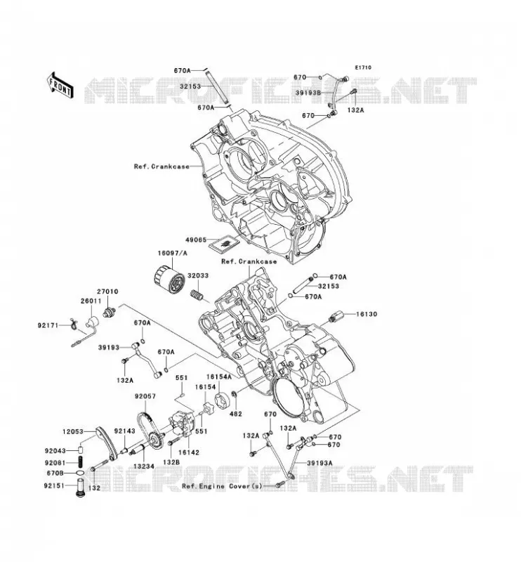 POMPE A HUILE/FILTRE &Agrave; HUILE Kawasaki QUAD 650 2008 KVF650 4X4  KVF650D8F