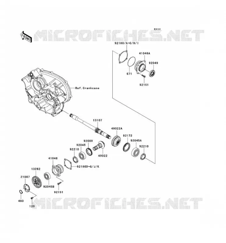 PIGNON CONIQUE AVANT Kawasaki QUAD 650 2008 KVF650 4X4  KVF650D8F