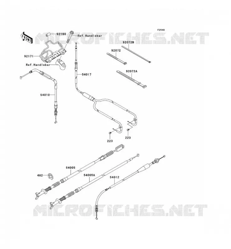 CABLES Kawasaki QUAD 650 2009 KVF650 4X4  KVF650D9F