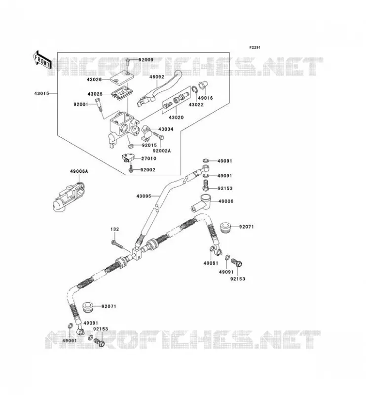 MAITRE CYLINDRE AV Kawasaki QUAD 650 2009 KVF650 4X4  KVF650D9F