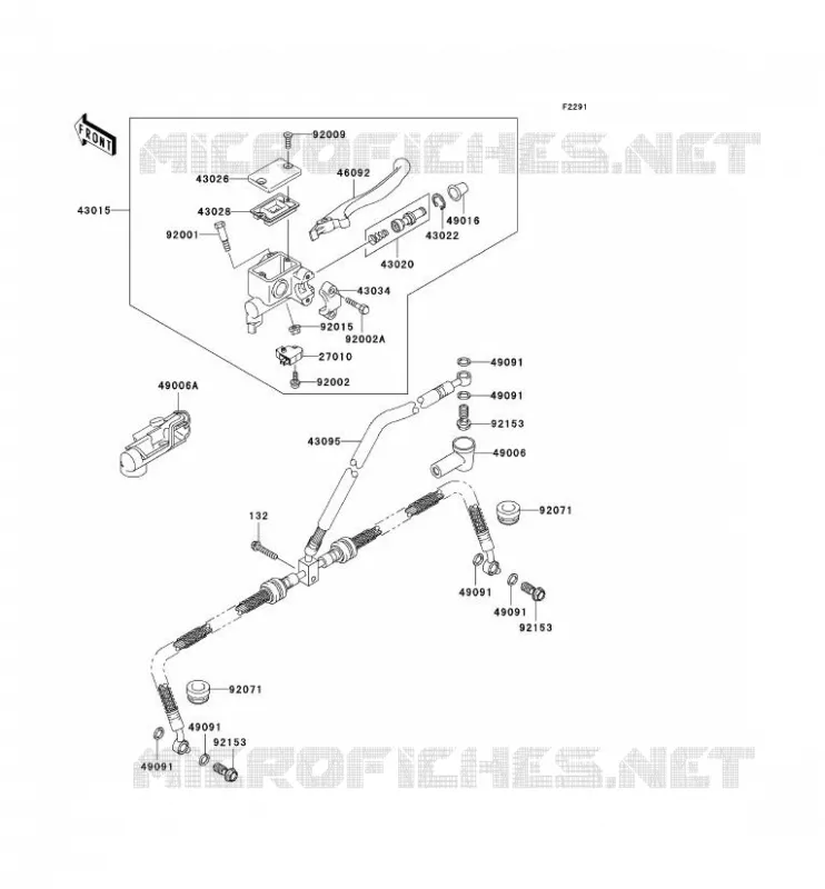 MAITRE CYLINDRE AV Kawasaki QUAD 650 2009 KVF650 4X4  KVF650D9F