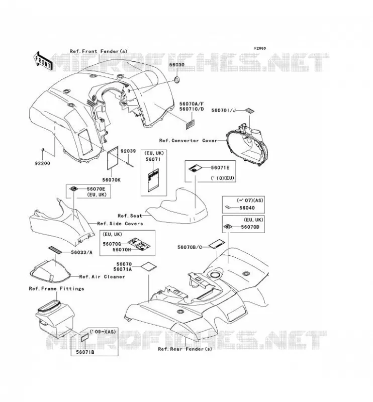 LABEL Kawasaki QUAD 650 2010 KVF650 4X4  KVF650DAF
