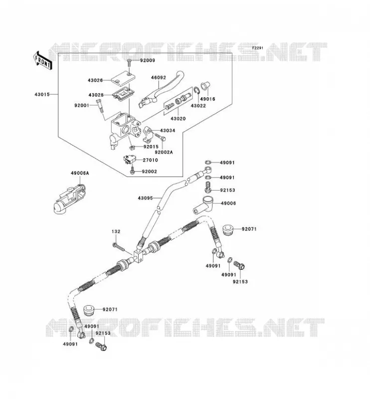 MAITRE CYLINDRE AV Kawasaki QUAD 650 2010 KVF650 4X4  KVF650DAF
