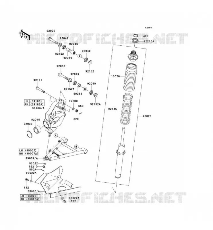SUSPENSION Kawasaki QUAD 650 2010 KVF650 4X4  KVF650DAF