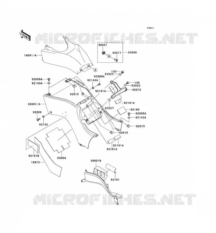 CACHE LAT&Eacute;RAL Kawasaki QUAD 650 2011 KVF650 4X4  KVF650DBF