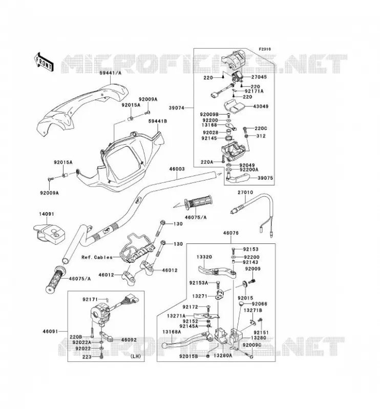 GUIDON Kawasaki QUAD 650 2012 KVF650 4X4  KVF650DCF