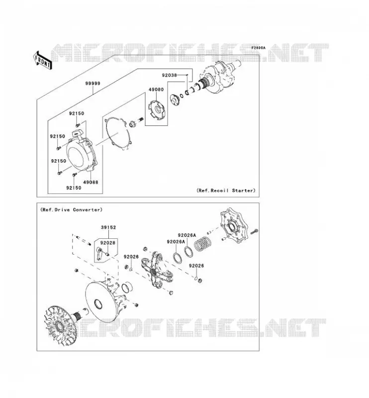PIECE EN OPTION Kawasaki QUAD 650 2012 KVF650 4X4  KVF650DCF