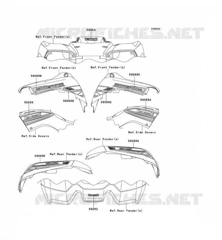 STICKER (NOIR) Kawasaki QUAD 650 2012 KVF650 4X4  KVF650DCF