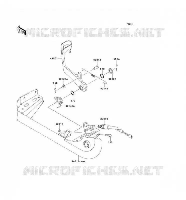 PEDALE DE FREIN Kawasaki QUAD 650 2012 KVF650 4X4  KVF650DCS