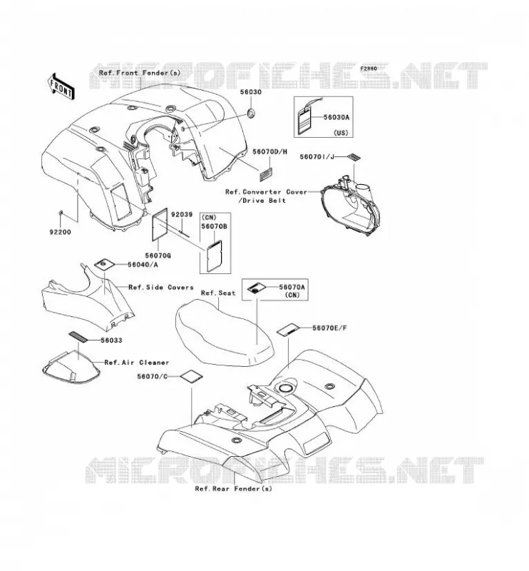 LABEL Kawasaki QUAD 650 2005 KVF650 4X4  KVF650-E1