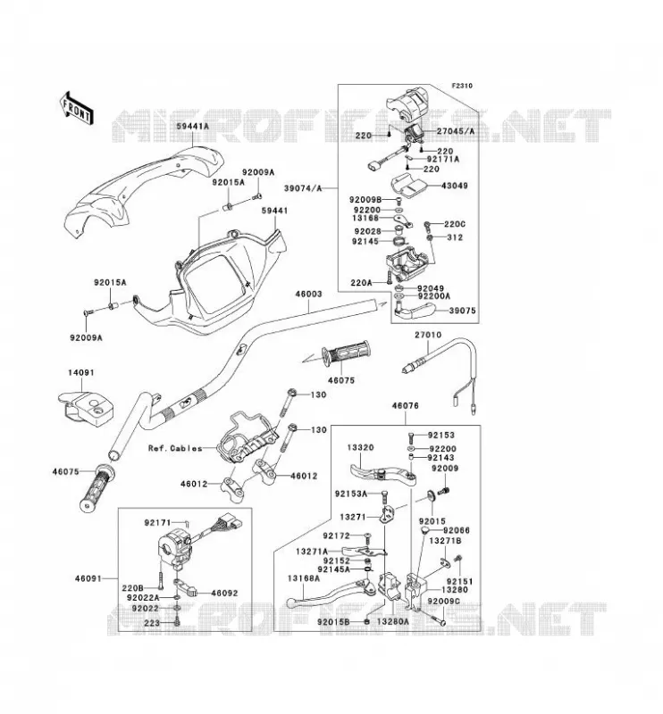 GUIDON Kawasaki QUAD 650 2008 KVF650 4X4  KVF650E8F