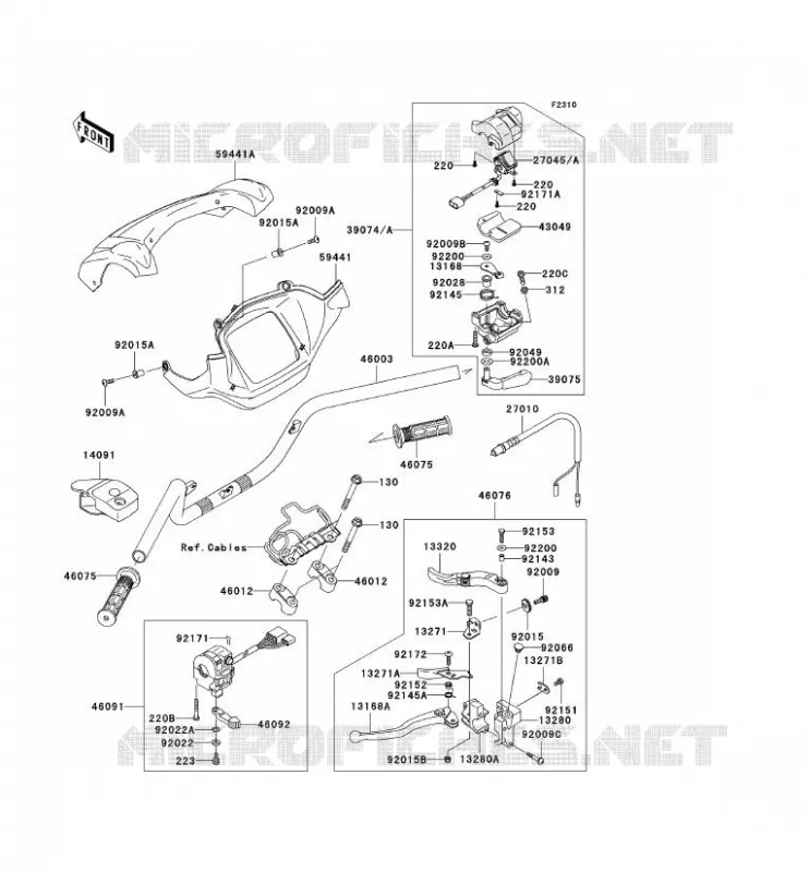 GUIDON Kawasaki QUAD 650 2009 KVF650 4X4  KVF650E9F
