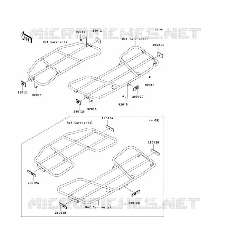 CATADIOPTRES(CN) Kawasaki QUAD 650 2006 KVF650 4X4I  KVF650F6F