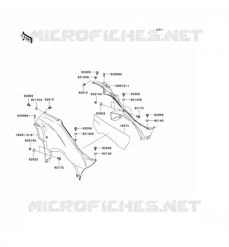 CACHE LAT&Eacute;RAL Kawasaki QUAD 650 2007 KVF650 4X4I  KVF650F7F