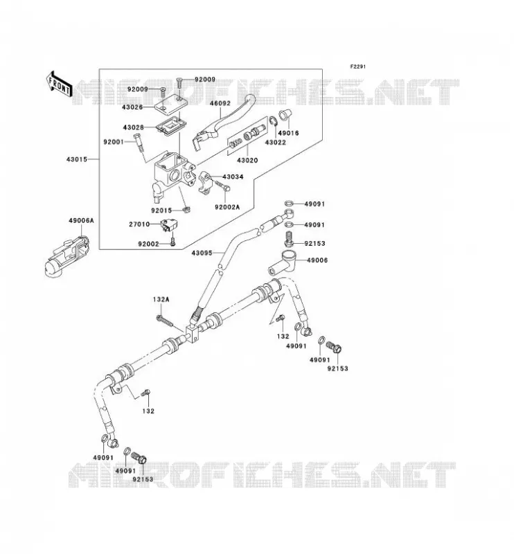 MAITRE CYLINDRE AV Kawasaki QUAD 650 2007 KVF650 4X4I  KVF650F7F