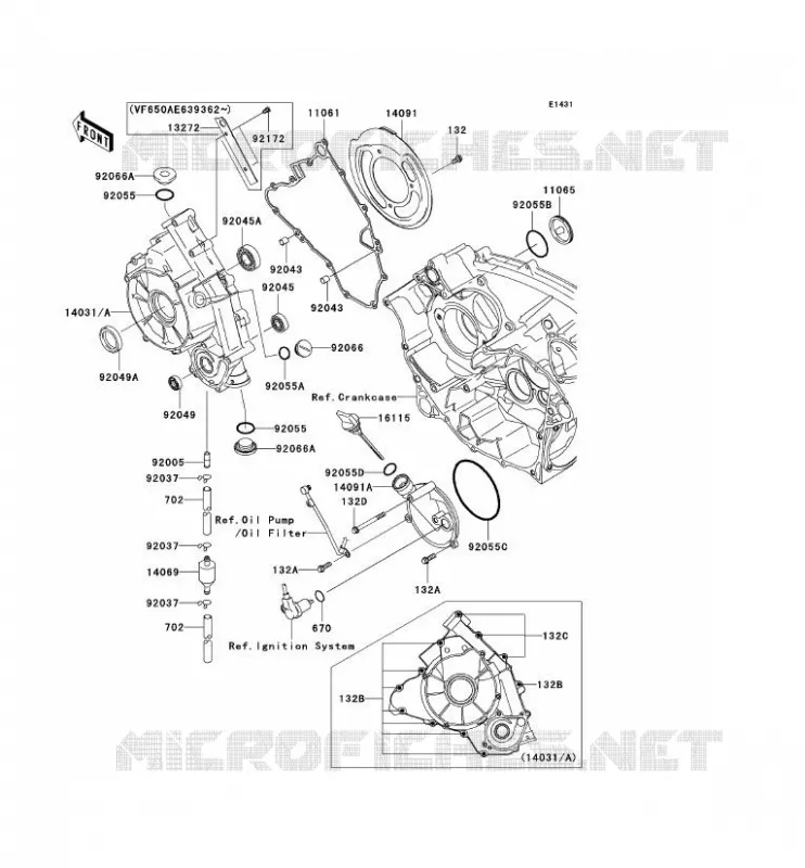 COUVERCLES MOTEUR Kawasaki QUAD 650 2007 KVF650 4X4I  KVF650F7F