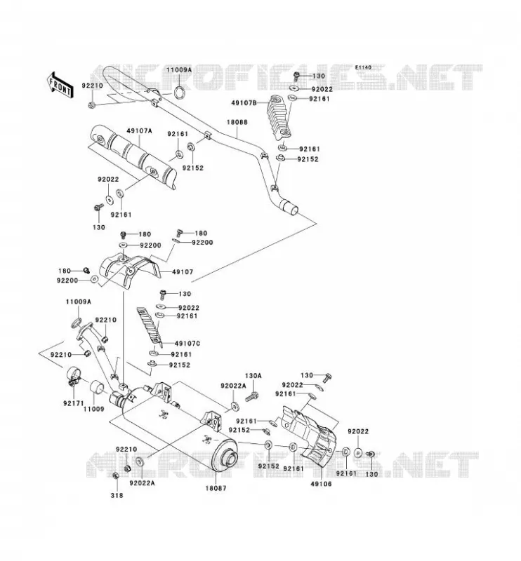 &Eacute;CHAPPEMENT Kawasaki QUAD 650 2007 KVF650 4X4I  KVF650F7F