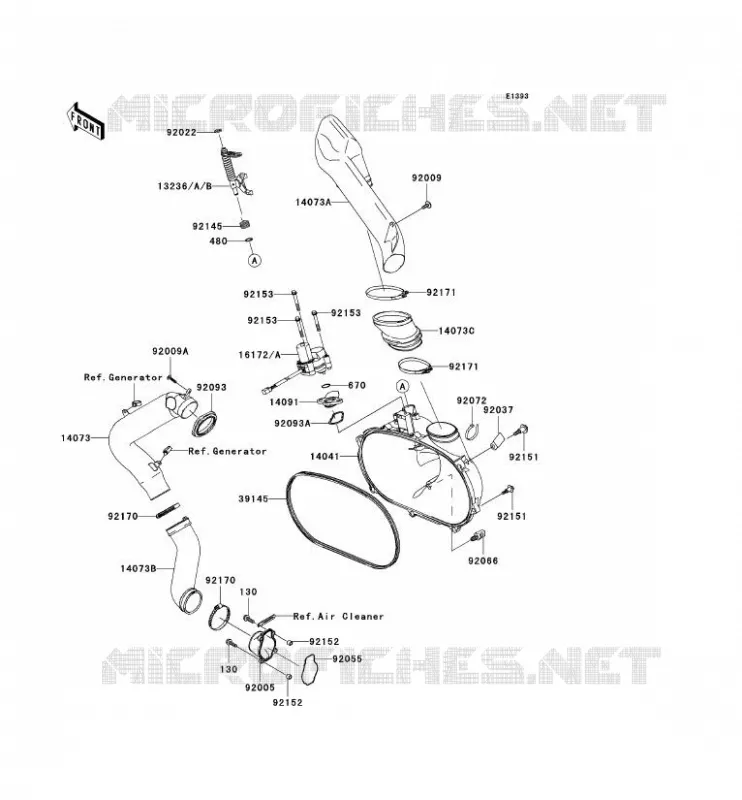 COUVERCLE CONVERTISSEUR Kawasaki QUAD 650 2008 KVF650 4X4I  KVF650F8F