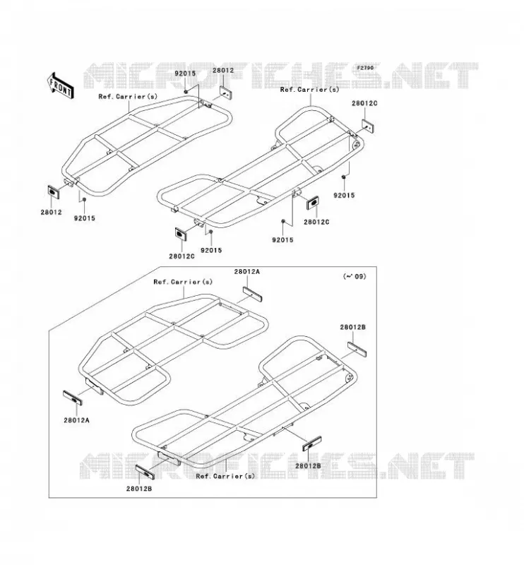 CATADIOPTRES(CN) Kawasaki QUAD 650 2008 KVF650 4X4I  KVF650F8F