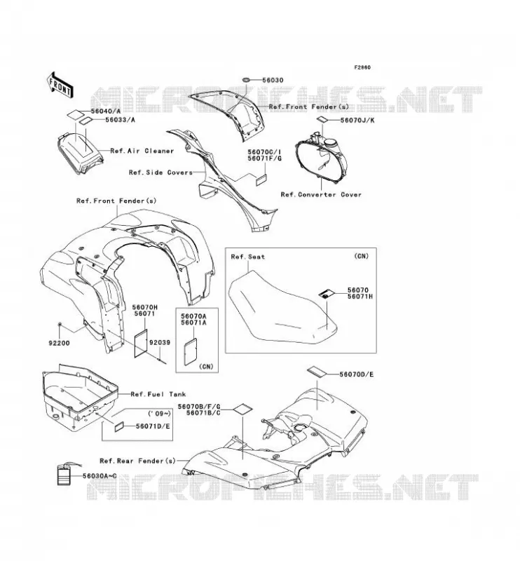 LABEL Kawasaki QUAD 650 2008 KVF650 4X4I  KVF650F8F