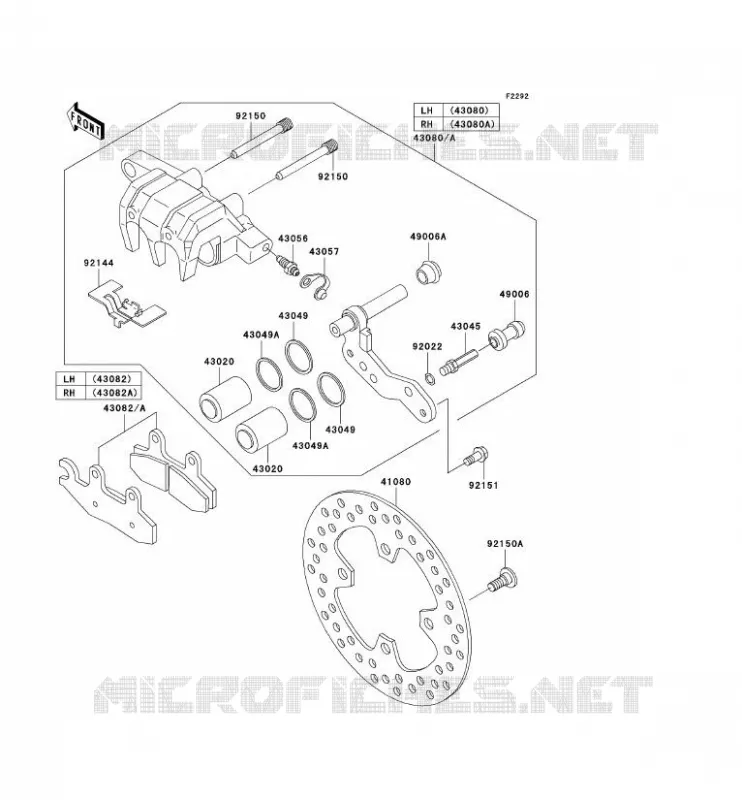 FREIN AVANT Kawasaki QUAD 650 2009 KVF650 4X4I  KVF650F9F
